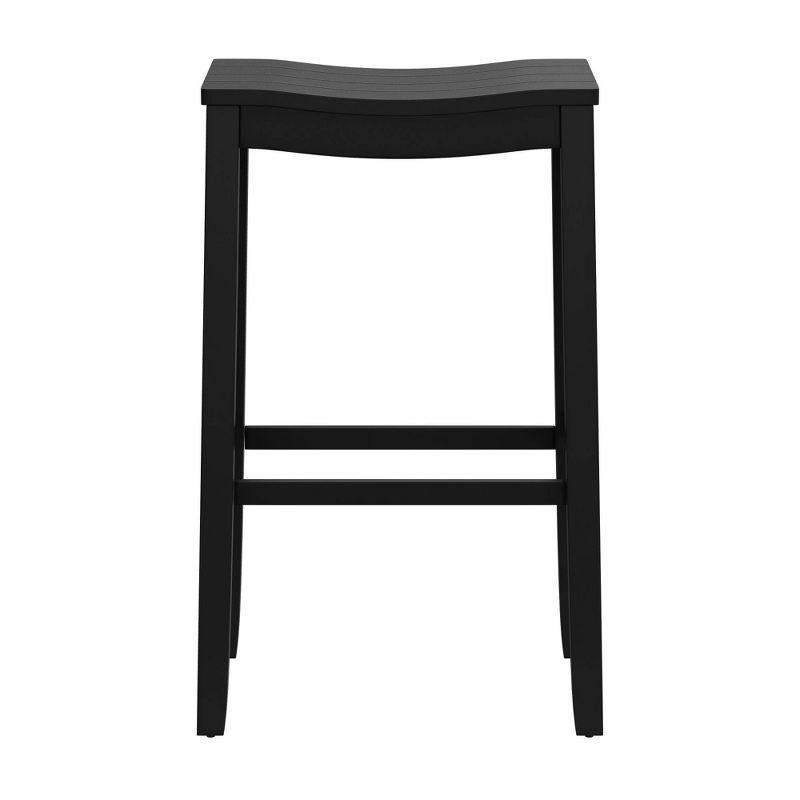 30" Fiddler Wood Backless Counter Height Barstool Black - Hillsdale Furniture: Saddle Seat, Matte Finish, Farmhouse Style