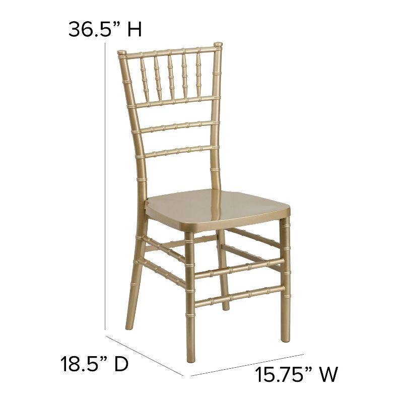 Elegant Gold Resin Chiavari Mid-Back Banquet Chair