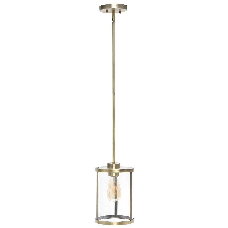 Antique Brass Farmhouse 55" Adjustable Clear Glass Pendant Light