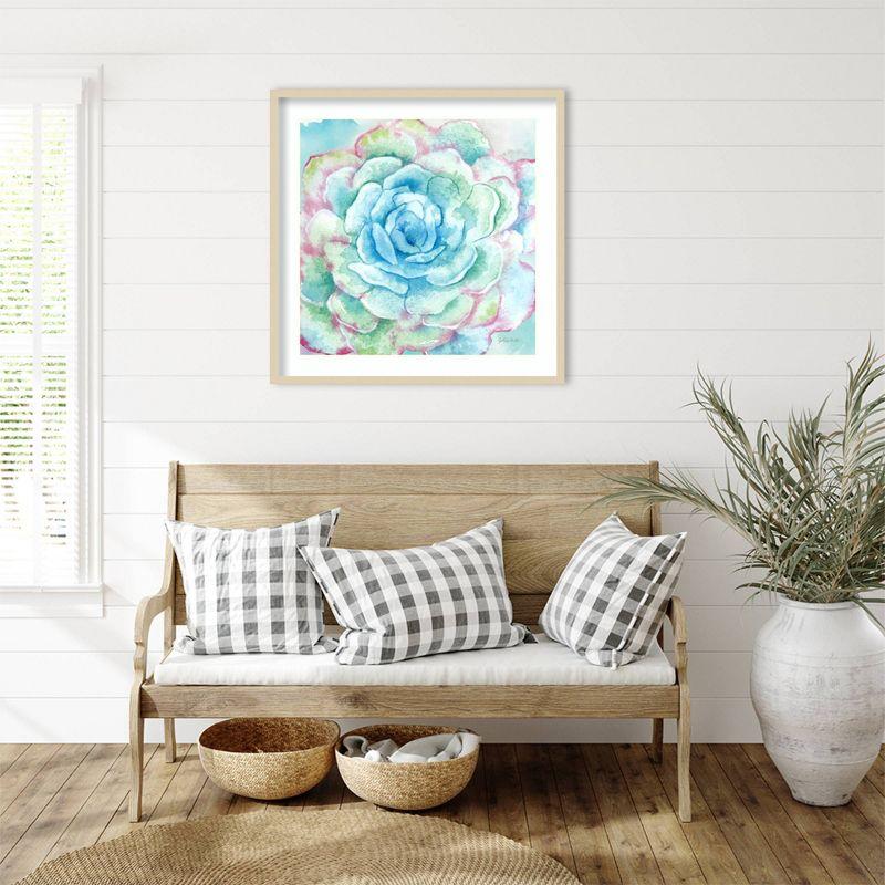 Sweet Succulents I Svelte Natural Framed Wall Art Print