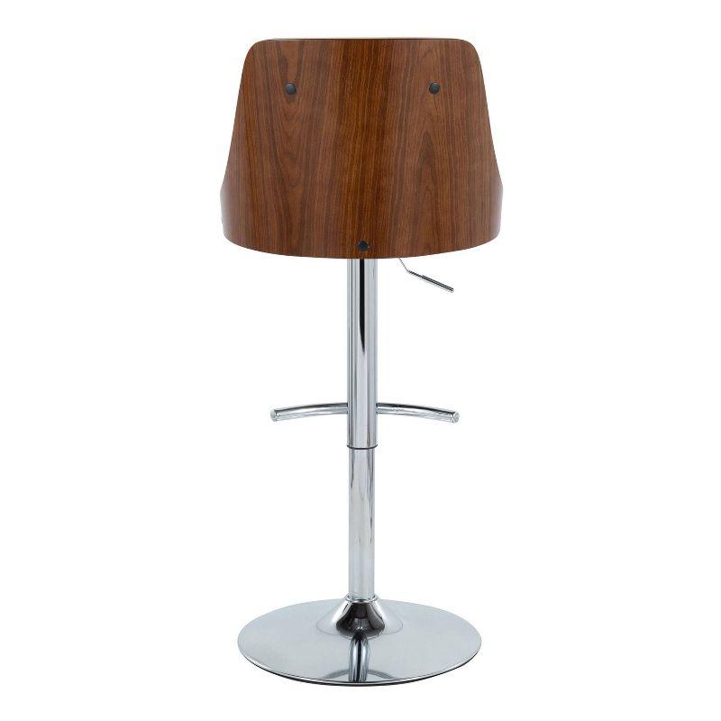 Set of 2 White Adjustable Swivel Barstools with Wood and Metal