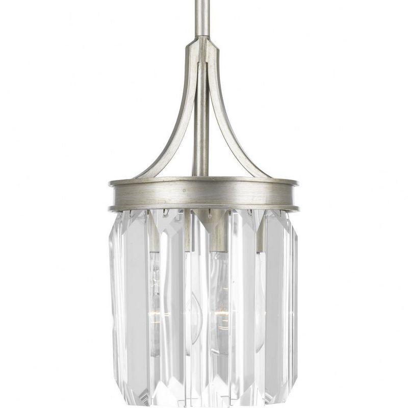 Silver Ridge Mini Jar Pendant with Prismatic Glass Shade