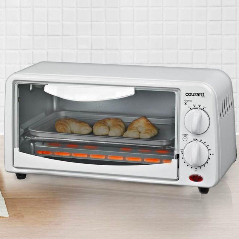 Courant Compact 2-Slice Oven with Toast, Broil & Bake Functions, 650 Watts