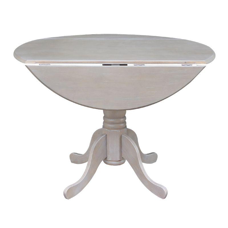 42" Mason Round Dual Drop Leaf Extendable Dining Table - International Concepts: Seats 4, Pedestal Base
