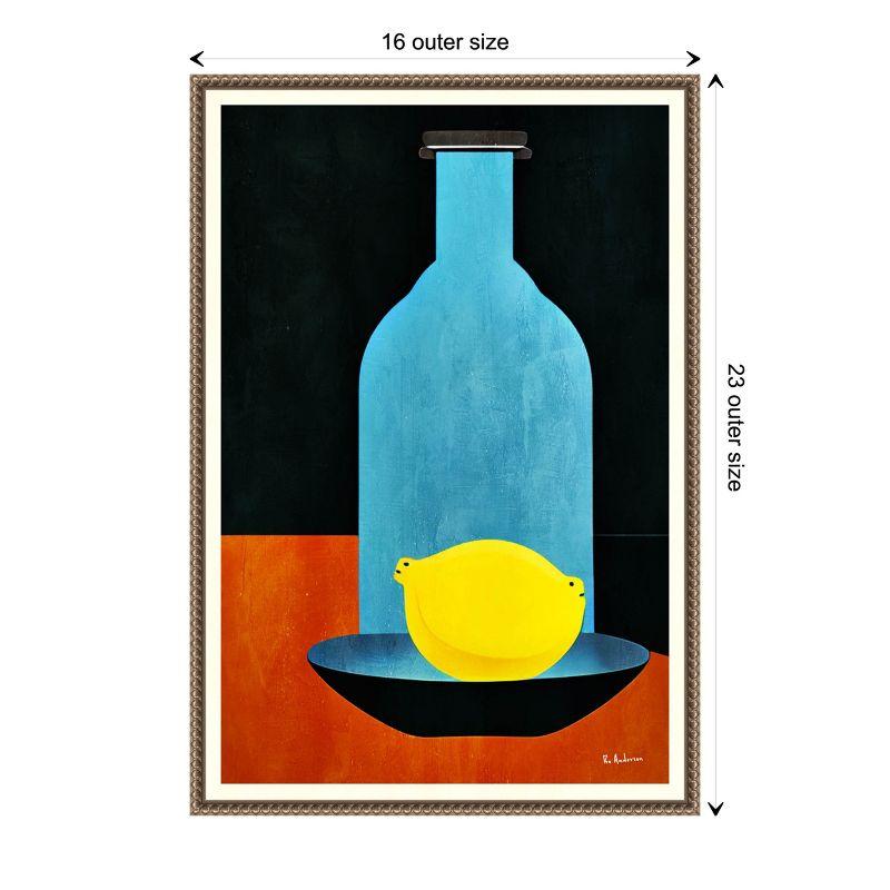 Amanti Art Bottle With Lonesome Lemon by Bo Anderson Canvas Wall Art Print Framed 16 x 23-in.