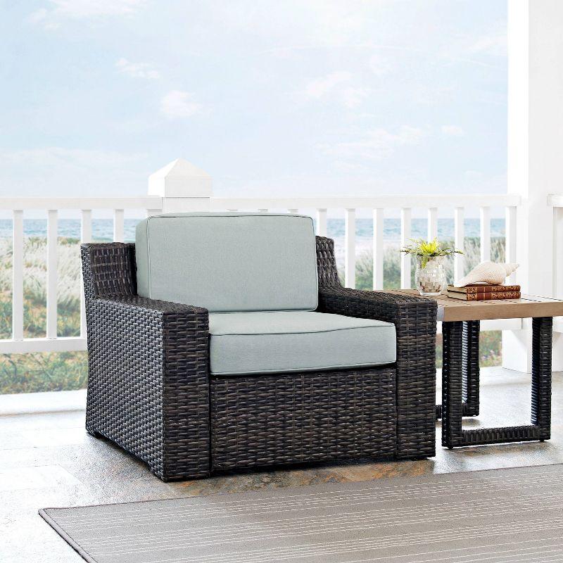 Beaufort Outdoor Wicker Arm Chair with Mist Cushions