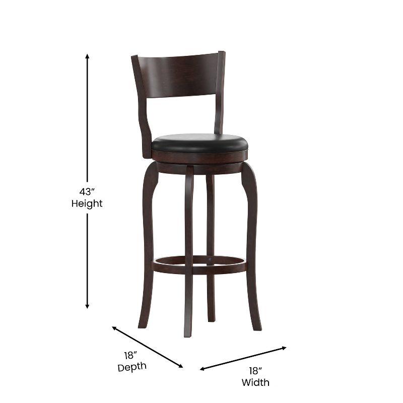 Enola Classic Wooden Dining Stool With Bowed Frame And Upholstered Seat