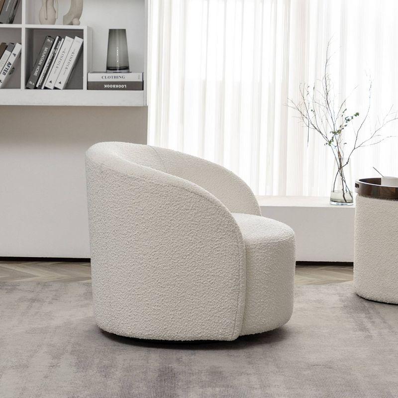 34" Wide Upholstered Swivel Barrel Chair - Kinwell