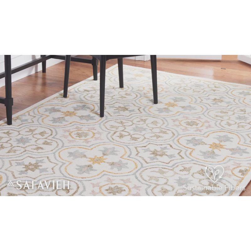 Micro-Loop MLP381 Hand Tufted Indoor Area Rug - Ivory/Grey - 5'x5' - Safavieh