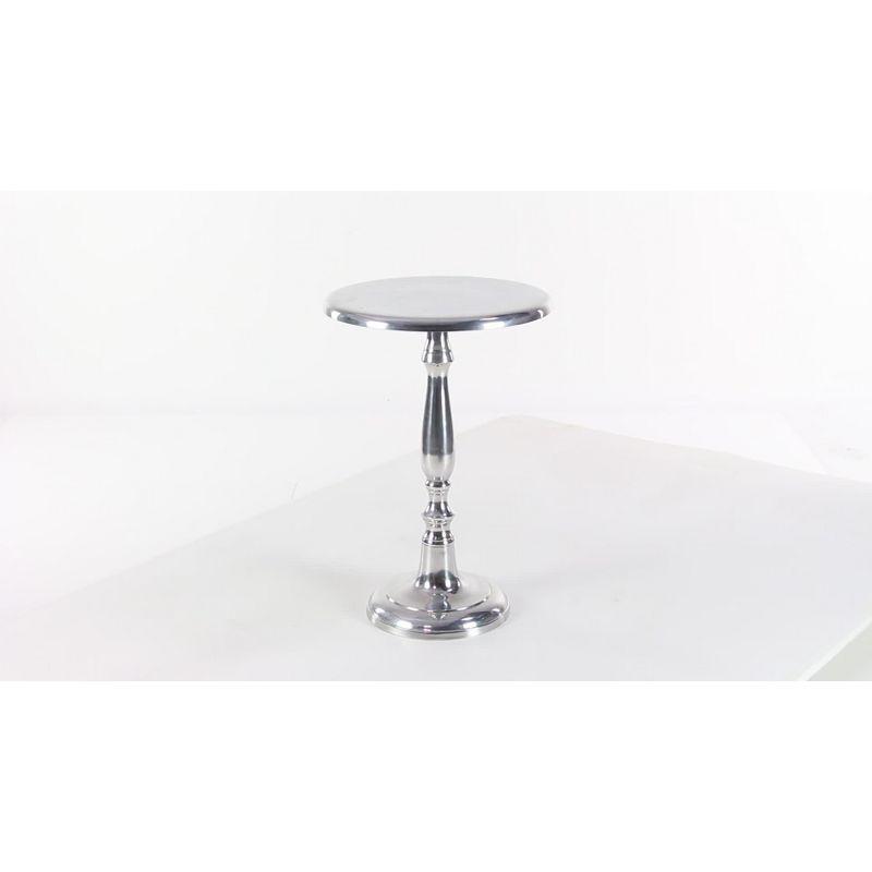 Elegant Silver Aluminum Pedestal Round Accent Table - 13"x22"