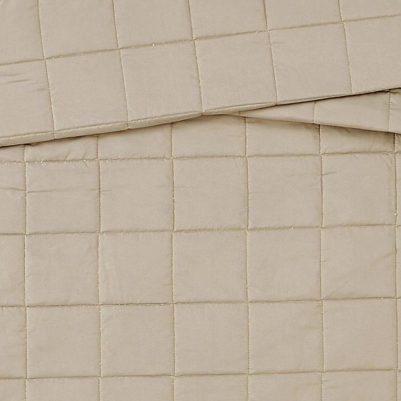 Garment Wash Solid Quilt Set - London Fog