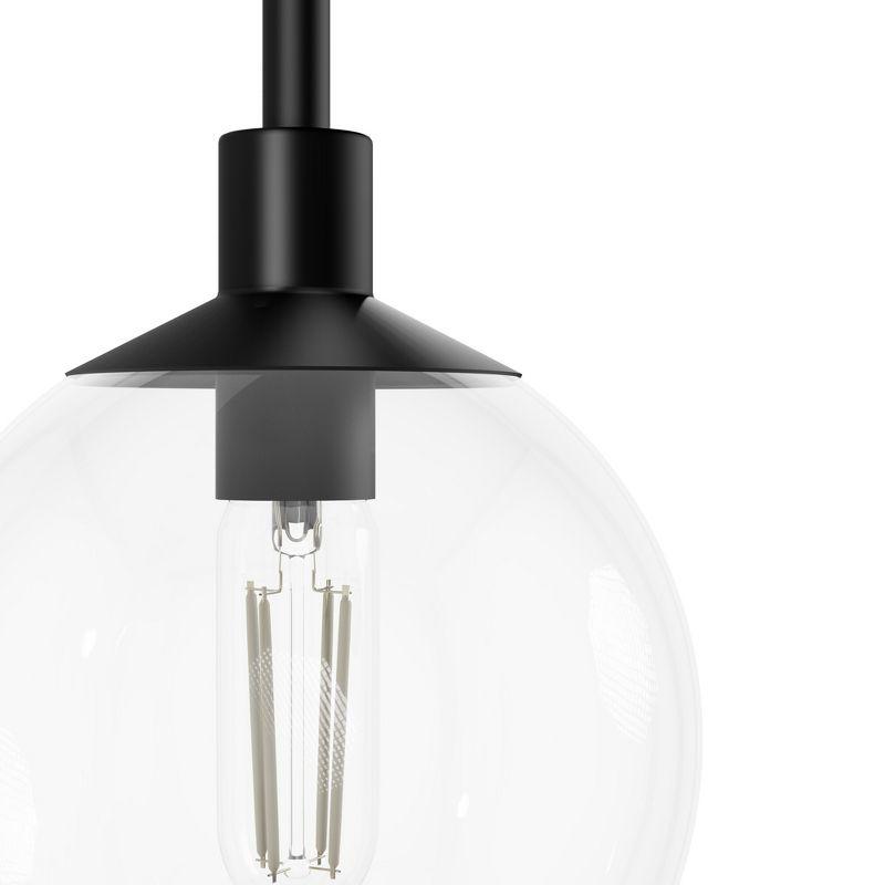 Hunter Fan Xidane with Clear Glass 1-Light Globe Pendant Ceiling Light Fixture Matte Black