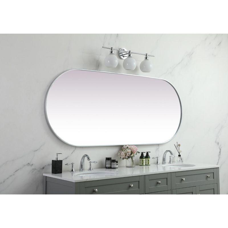 Elegant Lighting Metal Frame Oval Mirror 30x72 Inch in Silver