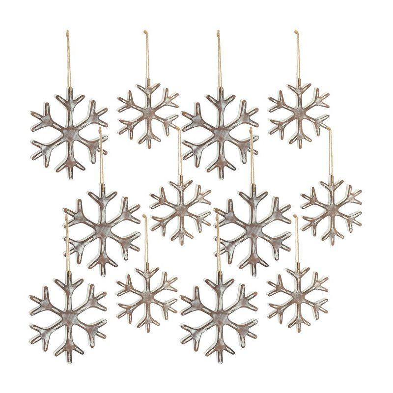 Melrose Wooden Snowflake Ornament (Set of 12)