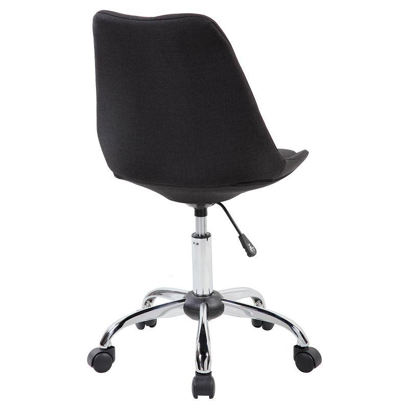 Elegant Black Fabric Swivel Task Chair with Tufted Design