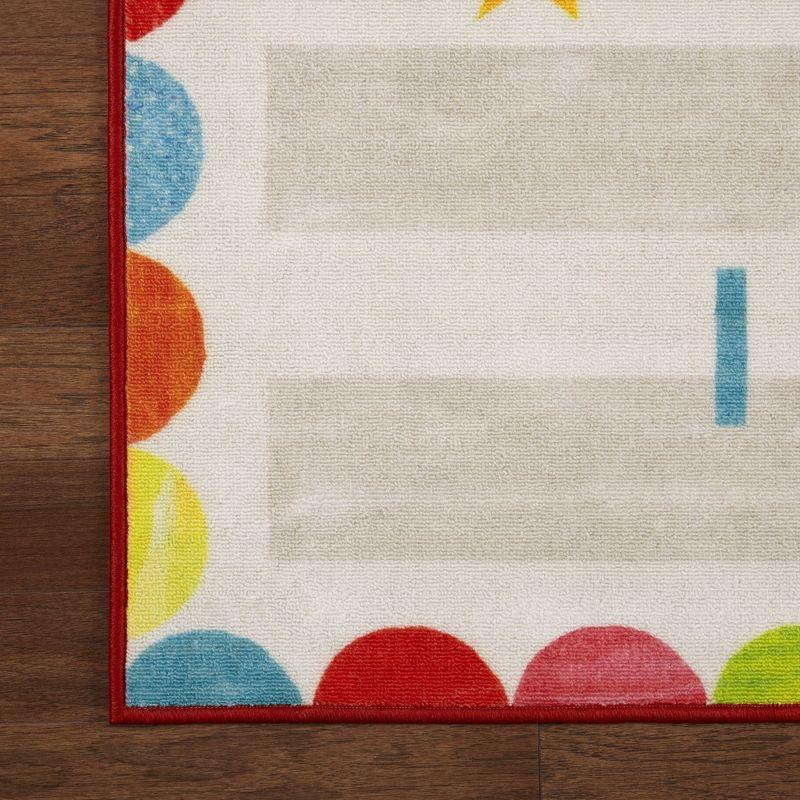 Eric Carle Eric Carle "The Very Hungry Caterpillar" Elementary Dream Big Little One Machine Washable Kids Area Rug, White/Grey, 35"X51"