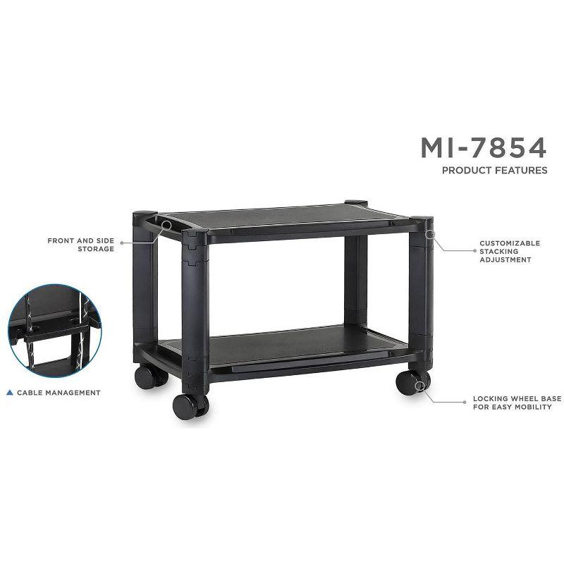 Mount-it Mount-It! Height Adjustable Under Desk Printer Stand with Wheels, Rolling Printer Cart