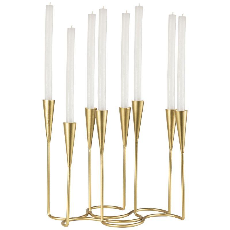 Northlight Modern 8 Taper Candle Holder Candelabra - 11" - Matte Gold Finish