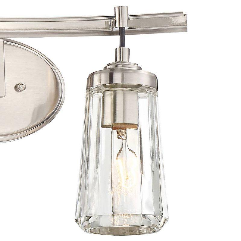 Poleis Brushed Nickel 16" Cylinder Wall Bath Vanity Light with Clear Glass