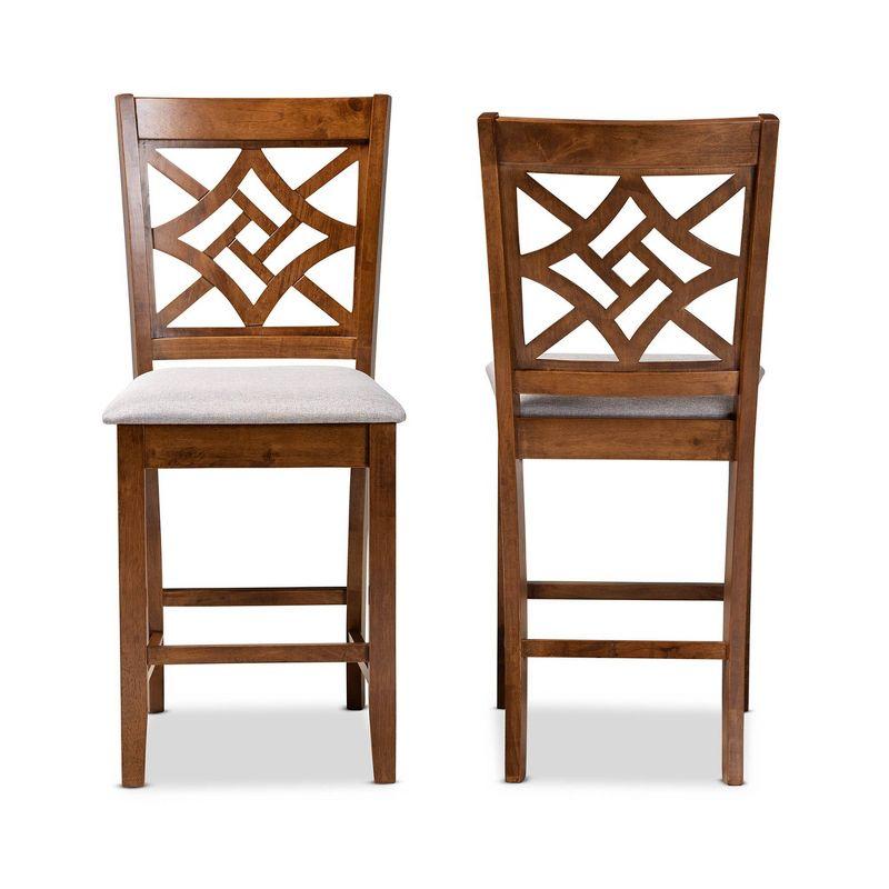 2pc Nicolette Wood Counter Height Barstool Set - Baxton Studio