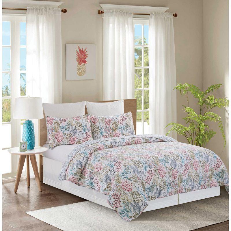 Delphina Cotton Percale Reversible Quilt Set