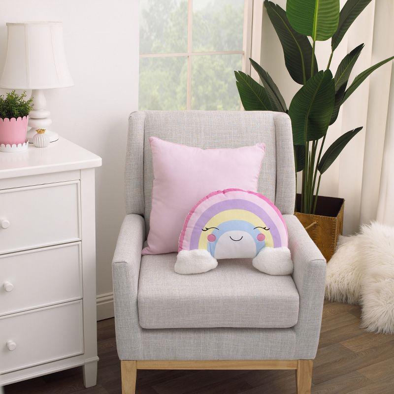 NoJo Little Love by NoJo Rainbow Shaped Plush Sherpa Decorative Pillow with Clouds