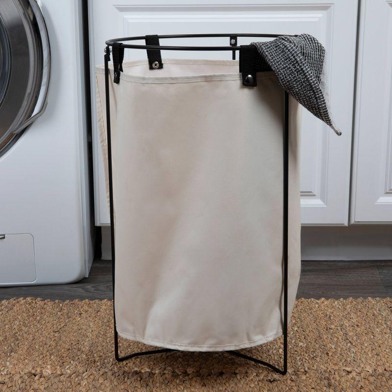 Household Essentials Metal Wire Frame Laundry Hamper with Removable Canvas Bag