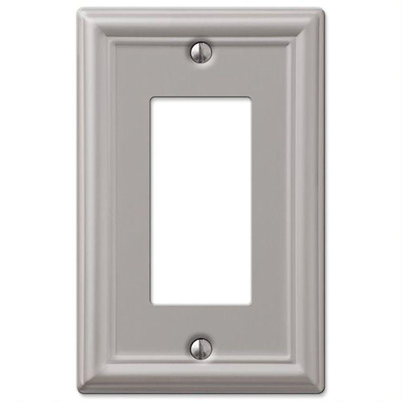 Amerelle Chelsea Brushed Nickel 1-Gang Stamped Steel Wall Plate