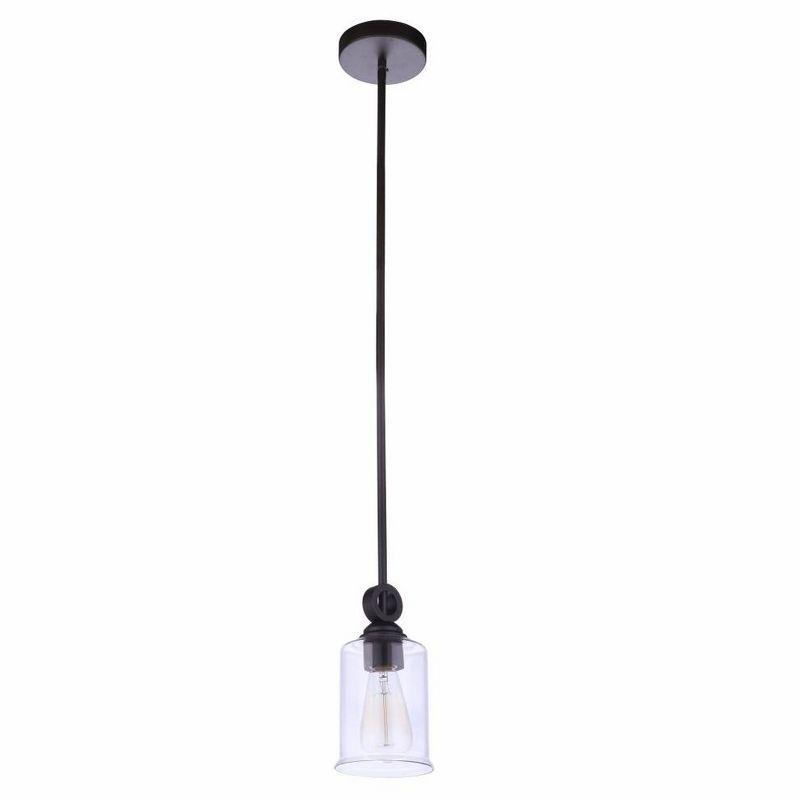 Espresso Glass Mini Pendant with Polished Nickel Finish