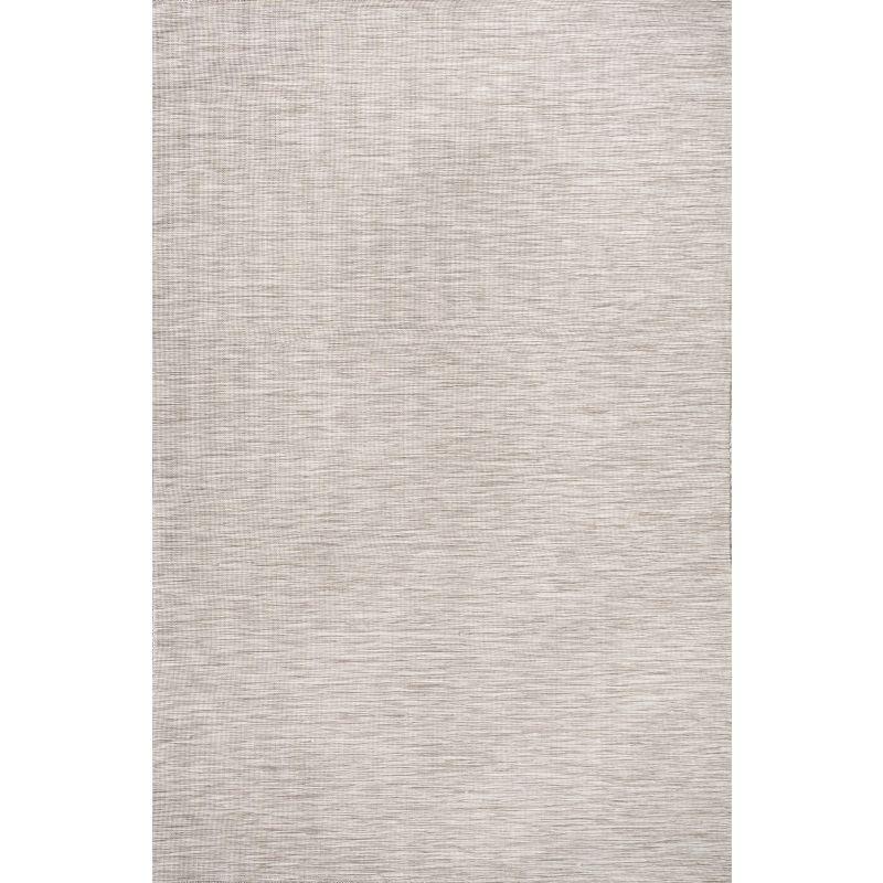 8'x10' Ethan Modern Flatweave Solid  Area Rug, Light Gray - JONATHAN Y