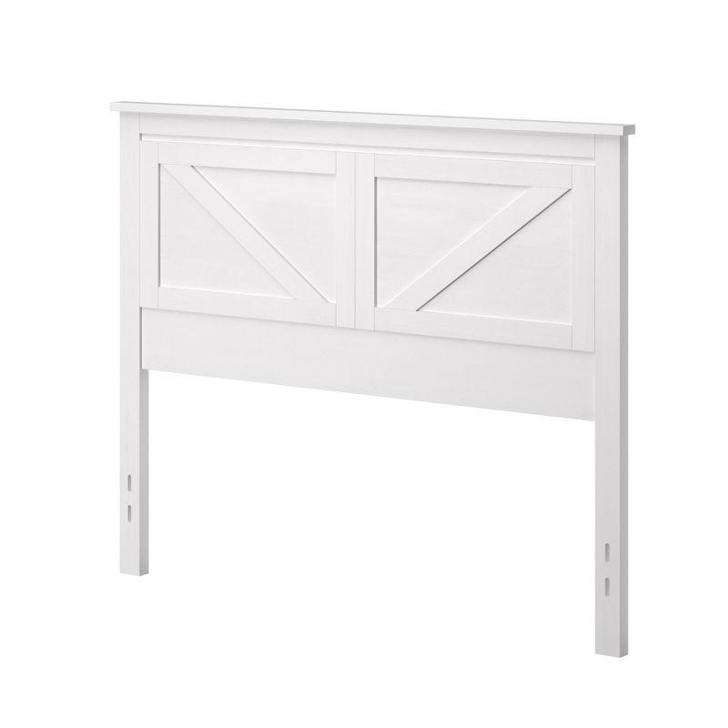 Glenwillow Home Farmhouse Style Wood Panel Headboard in Gloss White, Full Size