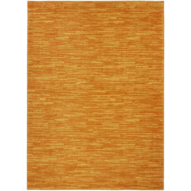 Sunburst Orange 6' x 9' Easy Care Indoor Outdoor Rug