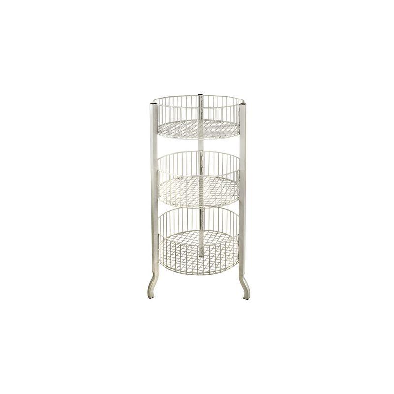 Azar Displays Three-Tiered Large White Wire Bin