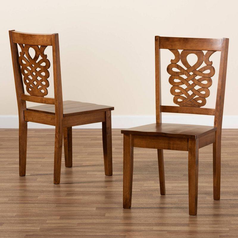 2pc Gervais Wood Dining Chair Set Brown - Baxton Studio