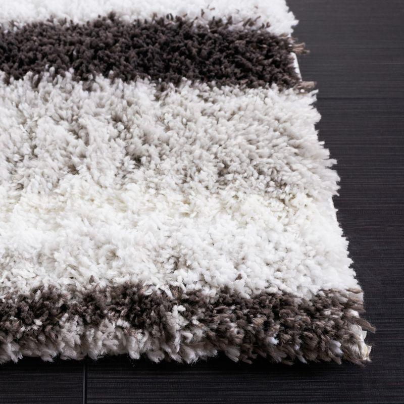 Luxurious Grayson Berber-Inspired Shag Area Rug, 5' x 7', Light & Dark Gray