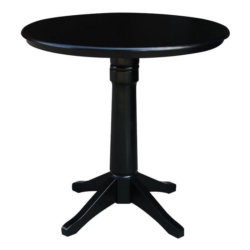 Petite Black Round Wood Counter Height Dining Table