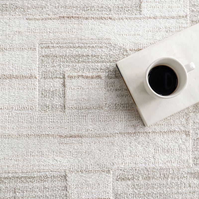 Nuloom Cailin Modern Geometric Machine Washable Indoor Area Rug, 3' x 5', Beige