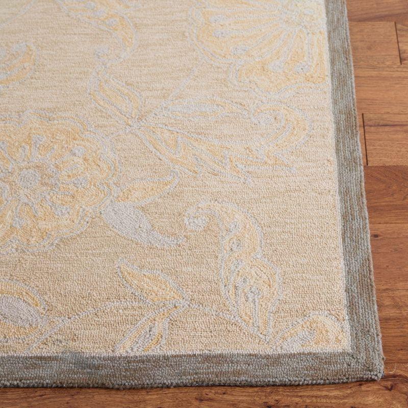 Ivory Elegance Hand-Knotted Wool Rectangular Area Rug