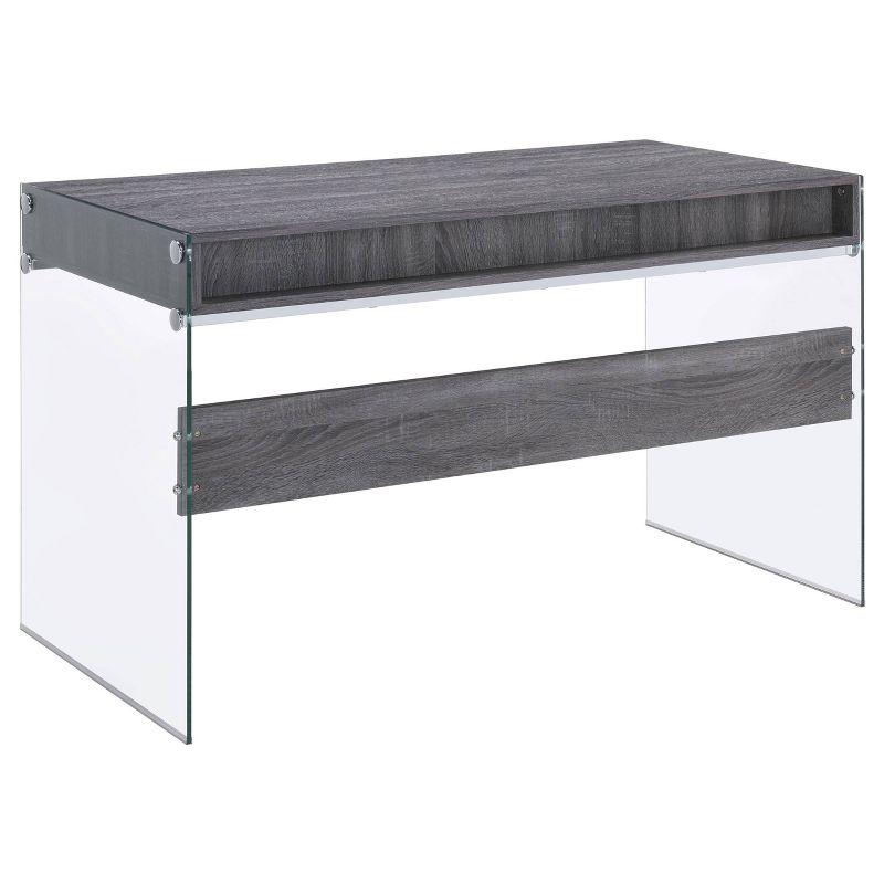 Dobrev 2 Drawer Writing Desk with Glass Base - Coaster