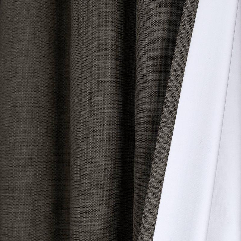 Faux Linen Absolute Grommet Blackout Polyester Curtain Panel