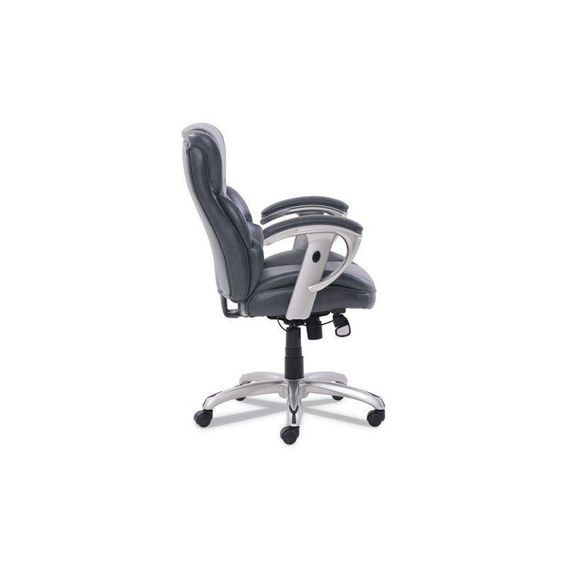 SertaPedic Emerson Task Chair, Supports Up to 300 lb, 18.75" to 21.75" Seat Height, Gray Seat/Back, Silver Base