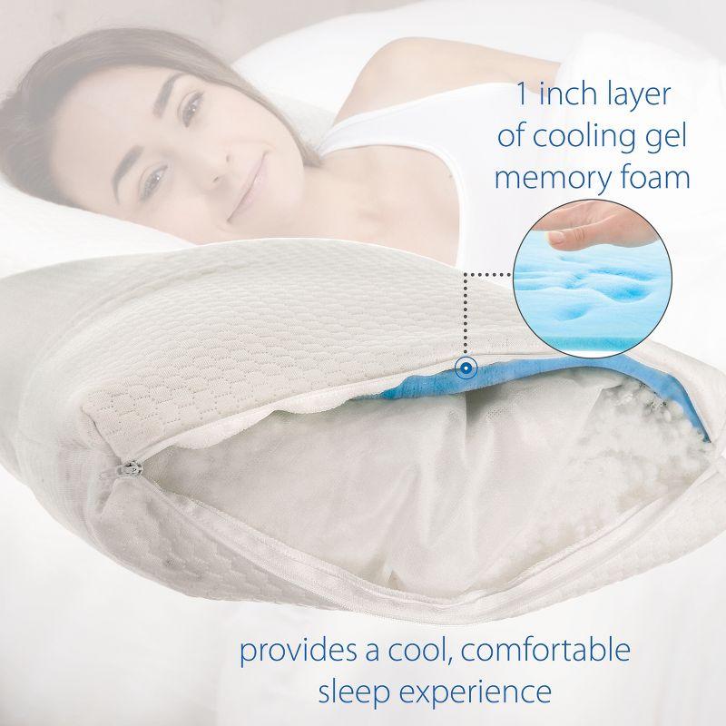 Core Products Adjust-A-Loft Fiber Adjustable Comfort Pillow with Cooling Memory Foam Insert, Standard Size