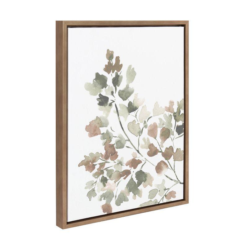 Botanical Soft Maiden Watercolor Canvas Print with Wooden Frame