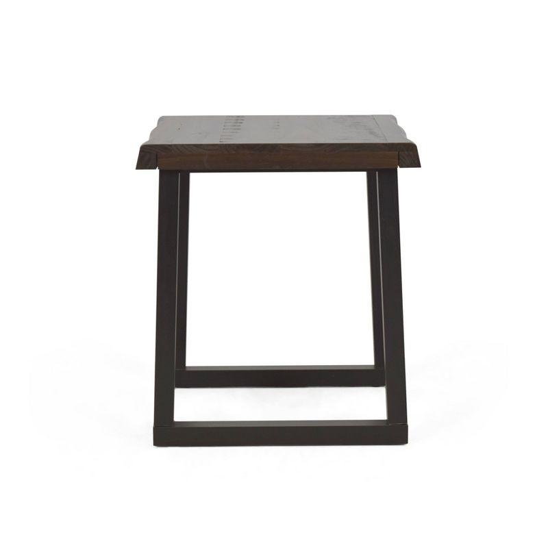 Jennings Live Edge End Table Cherry/Black - Steve Silver Co.: Solid Pine, Rustic Modern, Square Shape