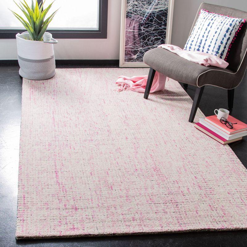 Abstract ABT473 Hand Tufted Area Rug - Ivory/Pink - 5' X 8' - Safavieh.