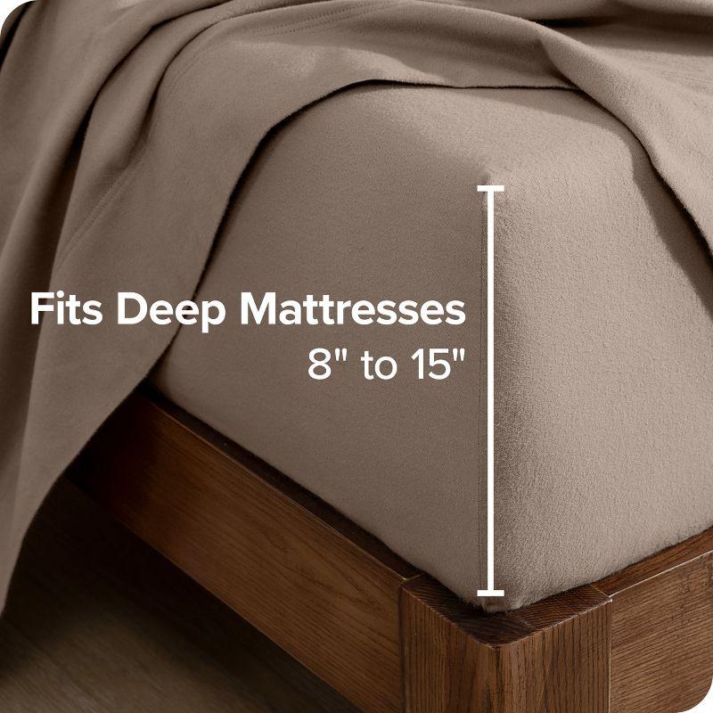 Bare Home Flannel Machine Woven Fitted Sheet