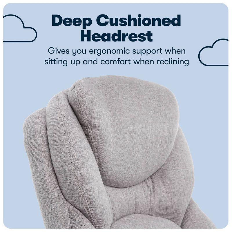 Works Executive Office Chair Light Gray : Serta, Ergonomic, Pneumatic Height Adjustment, Bonded Leather