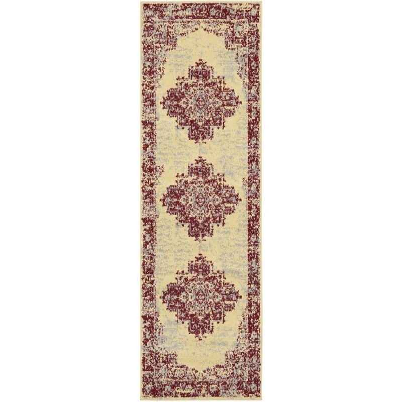Nourison Grafix GRF14 Indoor Area Rug - Cream/Red 2'3" x 7'6"