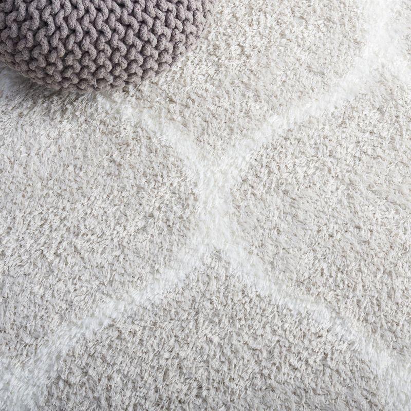 Tahoe Shag THO677 Power Loomed Indoor Runner Rug - Silver/White - 2'x9' - Safavieh