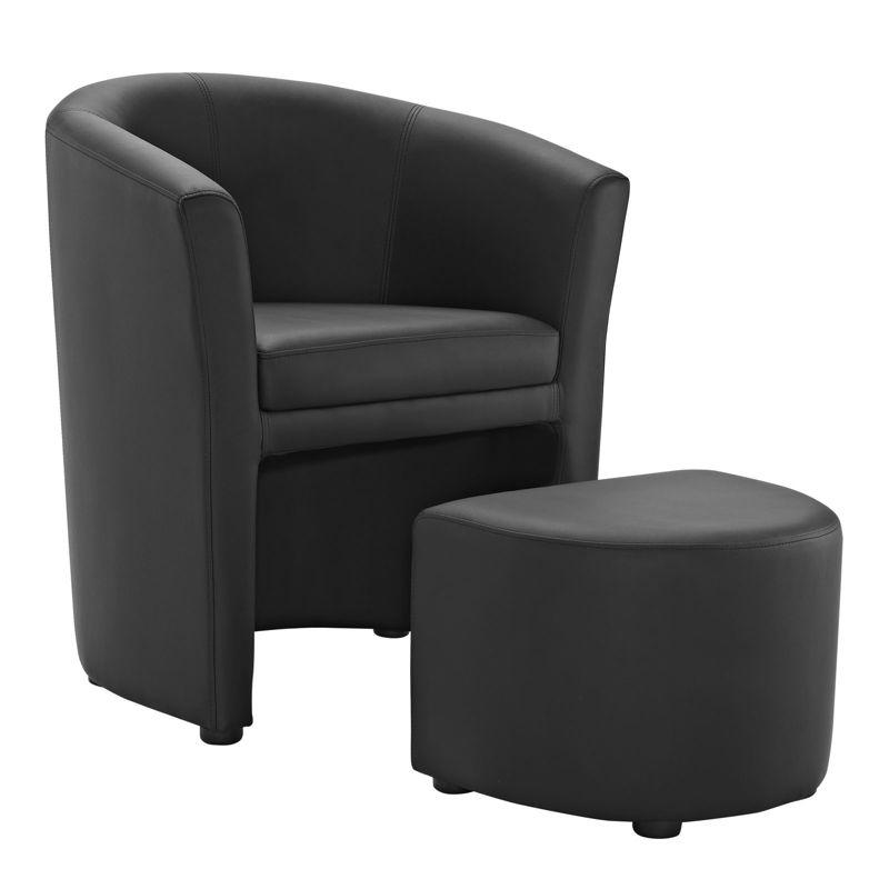 Modway Divulge Modern Leatherette Armchair and Ottoman